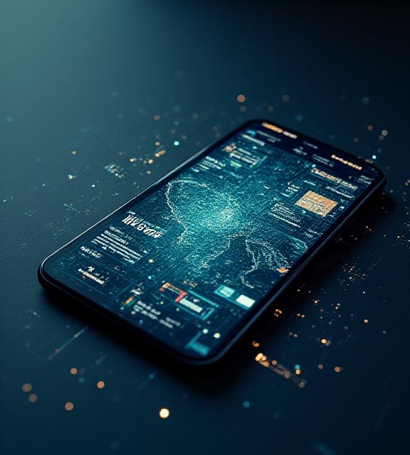 Enterprise iOS app showing blockchain investment tracker and IoT fleet dashboard