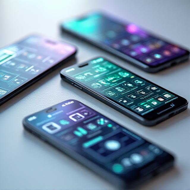 Custom iOS app development showcase on iPhone devices